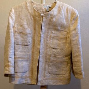 Amanda Smith Petite Linen blazer3/4 sleeve Size 10